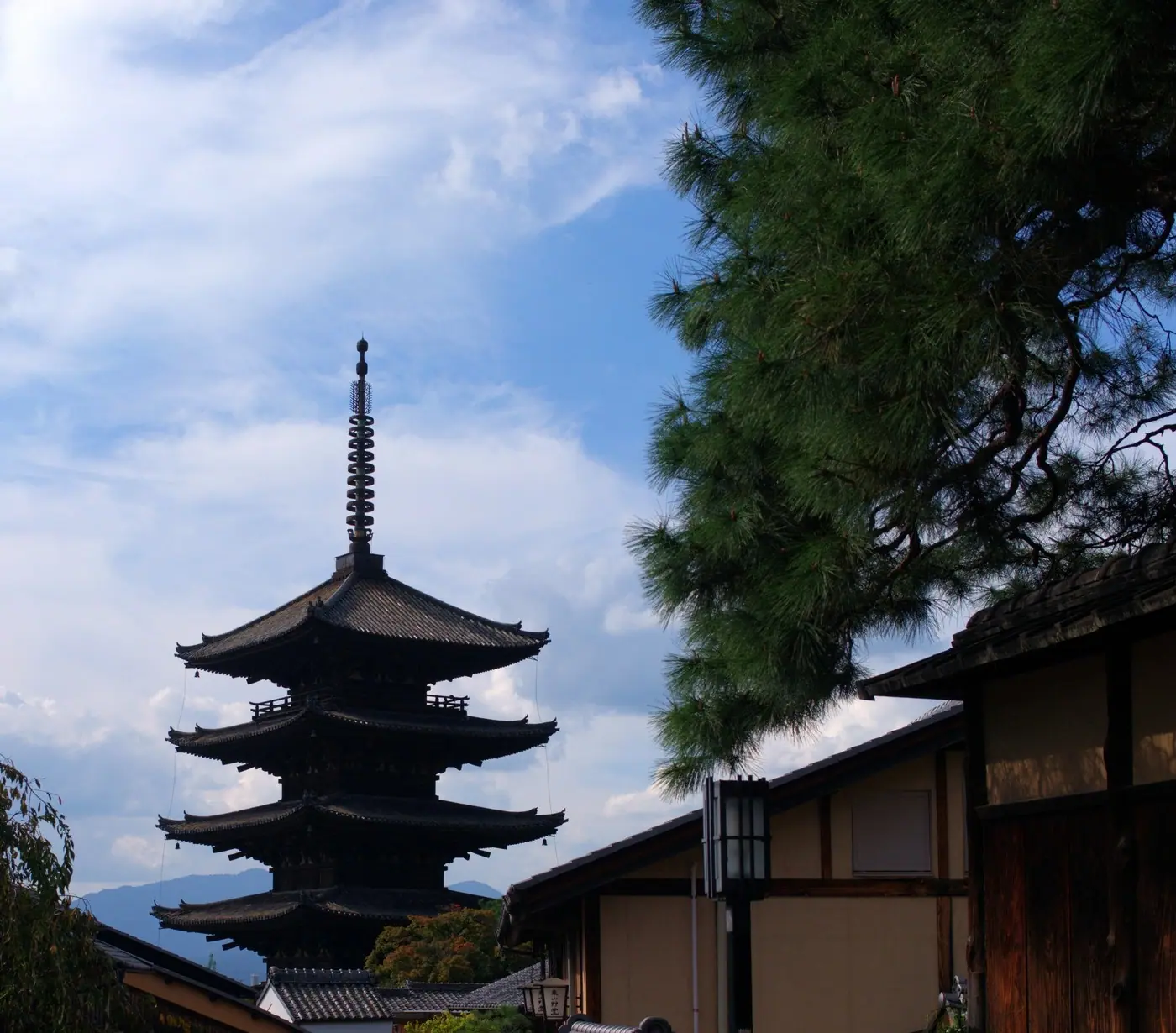 The Yasaka Pagoda rising above the old houses of Higashiyama